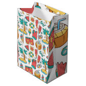 Sac Cadeau Moyen motif drôle vacances d'été plage (Devant Angle)