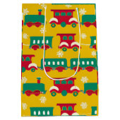 Sac Cadeau Moyen Motif du train de Noël (Dos)