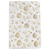 Sac Cadeau Moyen Motif élégant Gold White Seashells (Devant)