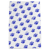 Sac Cadeau Moyen Motif Empreinte de patte bleu (Dos)