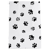 Sac Cadeau Moyen Motif Empreinte de patte noir (Dos)