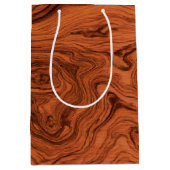 Sac Cadeau Moyen Motif en bois de noyer faux élégant (Devant)