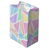 Sac Cadeau Moyen Motif en mosaïque arc-en-ciel Pastel (Devant Angle)