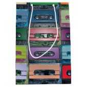 Sac Cadeau Moyen Motif en plastique de cassette de style d'art de (Devant)