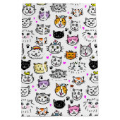 Sac Cadeau Moyen Motif face chats Whimsical (Dos)