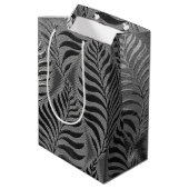 Sac Cadeau Moyen Motif Feuille d'argent personnalisé (Dos Angle)