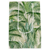 Sac Cadeau Moyen Motif Feuille de palme de feuillage tropical (Dos)