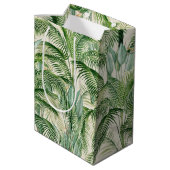 Sac Cadeau Moyen Motif Feuille de palme de feuillage tropical (Dos Angle)