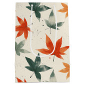 Sac Cadeau Moyen Motif Feuilles d'automne (Dos)