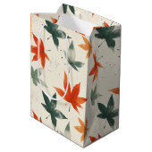 Sac Cadeau Moyen Motif Feuilles d'automne (Dos Angle)
