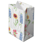 Sac Cadeau Moyen Motif Fleur sauvage du Texas (Devant Angle)