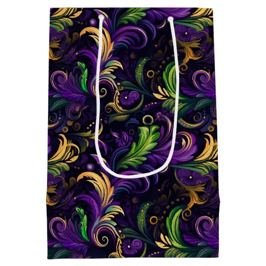 Sac Cadeau Moyen Motif floral Mardi Gras (Dos)