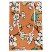 Sac Cadeau Moyen Motif floral orange pour MADAME. (Dos)