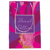 Sac Cadeau Moyen Motif Floral rose pourpre (Devant)