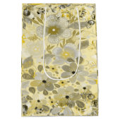 Sac Cadeau Moyen Motif floral vert et jaune (Dos)