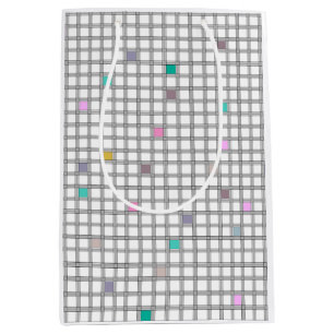 Sac Cadeau Moyen Motif géométrique À damiers multicolore