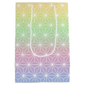 Sac Cadeau Moyen Motif géométrique Asanoha Arc-en-ciel étincelant (Dos)