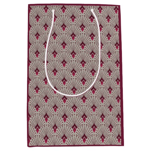 Sac Cadeau Moyen Motif géométrique design, art déco. (Devant)