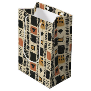 Sac Cadeau Moyen Motif géométrique rustique en boue de Mali (2)