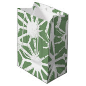 Sac Cadeau Moyen Motif géométrique vert et blanc olive (Devant Angle)