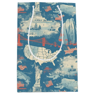 Sac Cadeau Moyen Motif historique vintage-américain (3)