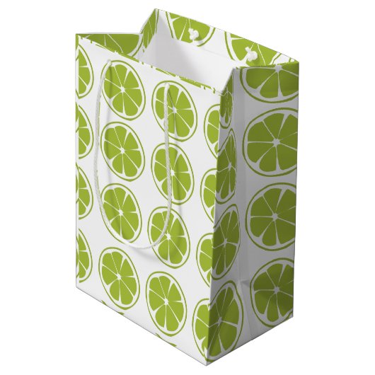 Sac Cadeau Moyen Motif Lime vert Fruit Lime (Dos Angle)