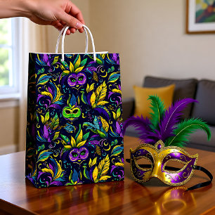 Sac Cadeau Moyen Motif Masterpiece Mardi Gras Masques