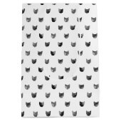 Sac Cadeau Moyen Motif mignon chic noir et blanc de chat (Dos)