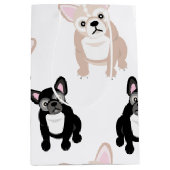 Sac Cadeau Moyen Motif mignon de bouledogue français (Devant)