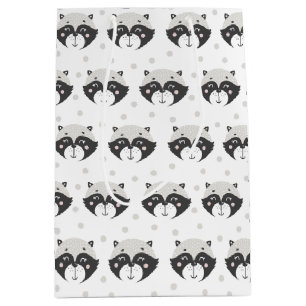 Sac Cadeau Moyen Motif mignon de Racoon