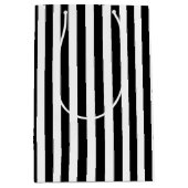 Sac Cadeau Moyen Motif noir blanc rayures (Devant)