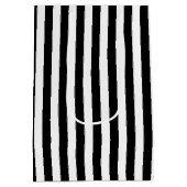 Sac Cadeau Moyen Motif noir blanc rayures (Dos)