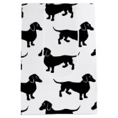 Sac Cadeau Moyen Motif noir mignon de teckel (Dos)