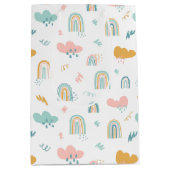 Sac Cadeau Moyen Motif nuage Rainbow et pluie amusant (Devant)