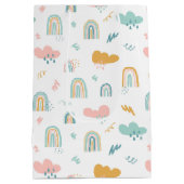 Sac Cadeau Moyen Motif nuage Rainbow et pluie amusant (Dos)