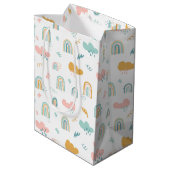Sac Cadeau Moyen Motif nuage Rainbow et pluie amusant (Dos Angle)