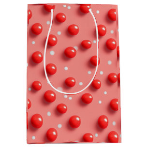 Sac Cadeau Moyen motif Pois rouge et blanc 3D
