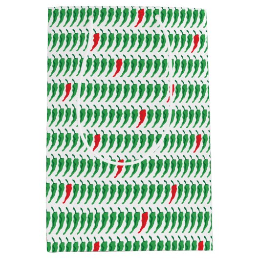 Sac Cadeau Moyen Motif poivre rouge et vert Chili (Devant)