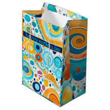 Motif rétro Gold Blue Aqua Orange Purple