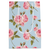 Sac Cadeau Moyen Motif rose et Pois (Dos)