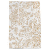 Sac Cadeau Moyen Motif Rose Vintage beige (Dos)