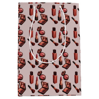 Sac Cadeau Moyen Motif Rouge à Lèvres Chic