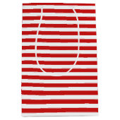 Sac Cadeau Moyen Motif rouge et blanc de rayure (Devant)