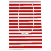 Sac Cadeau Moyen Motif rouge et blanc de rayure (Dos)