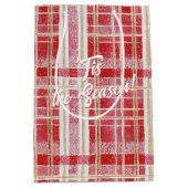 Sac Cadeau Moyen Motif rouge Gold Plaid N° 2 ID1009 (Devant)