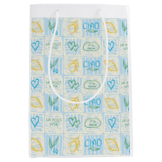 Sac Cadeau Moyen Motif sans couture de style Amalfi décoratif