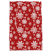 Sac Cadeau Moyen Motif sans couture rouge et blanc (Devant)