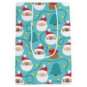 Sac Cadeau Moyen Motif Santa Clauses (Dos)