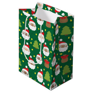 Sac Cadeau Moyen Motif Santa Clauses
