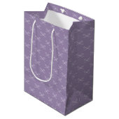 Sac Cadeau Moyen Motif simple à mâche violet (Devant Angle)